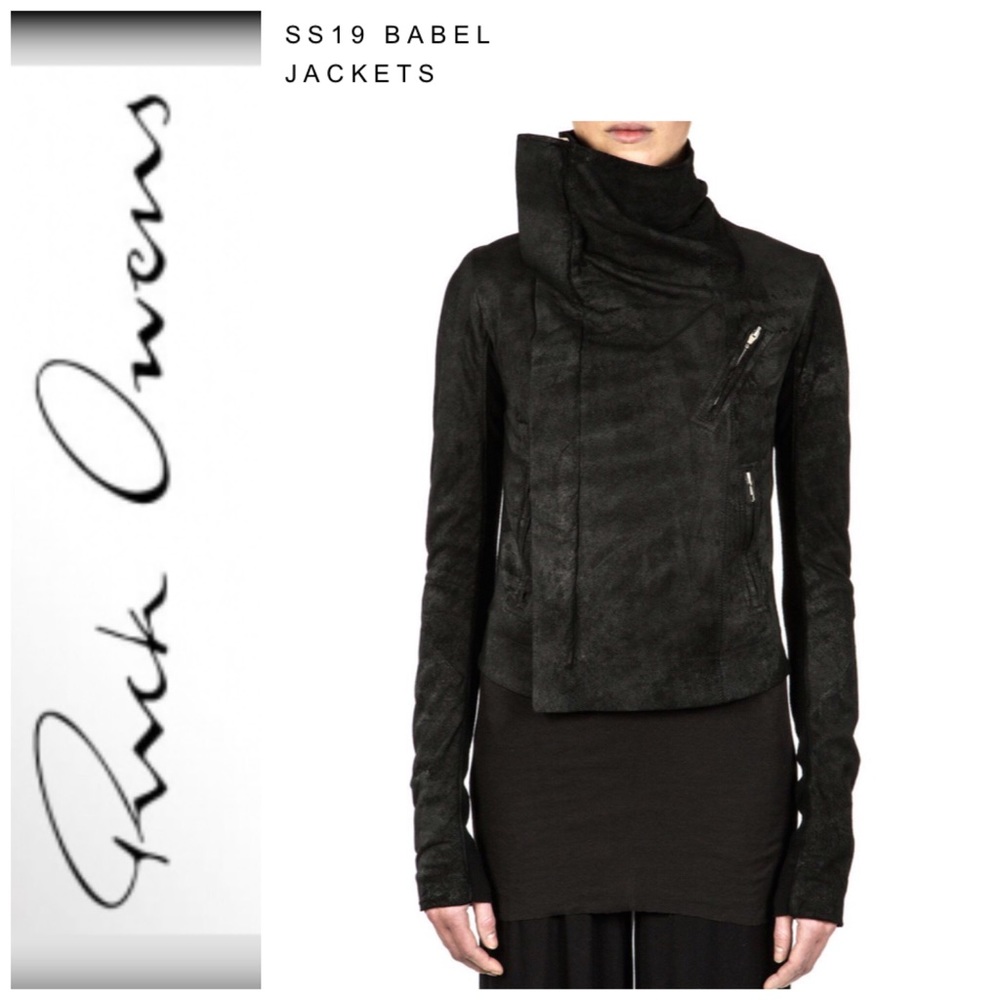 Rick Owens Classic biker jacket leather moto Babel - Picture 1 of 8